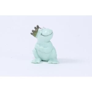 Starcastles 90s 1990 Blue Frog in Crown, Tiny, PVC Figure, 1", Sitting, Looking